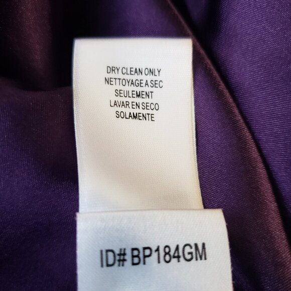 Deep Purple BCBG Fun Formal Mini Halter Dress w Pleats, Sheer Ruffle Fabric - Picture 15 of 15
